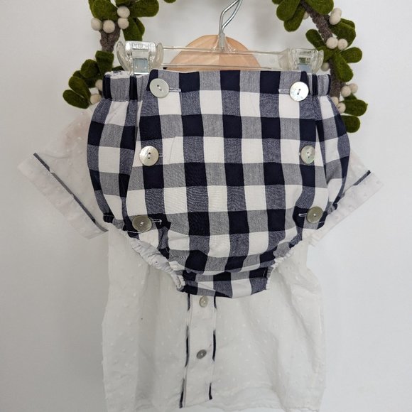 Rahigo Boys Set NWOT Navy Gingham - Picture 3 of 3